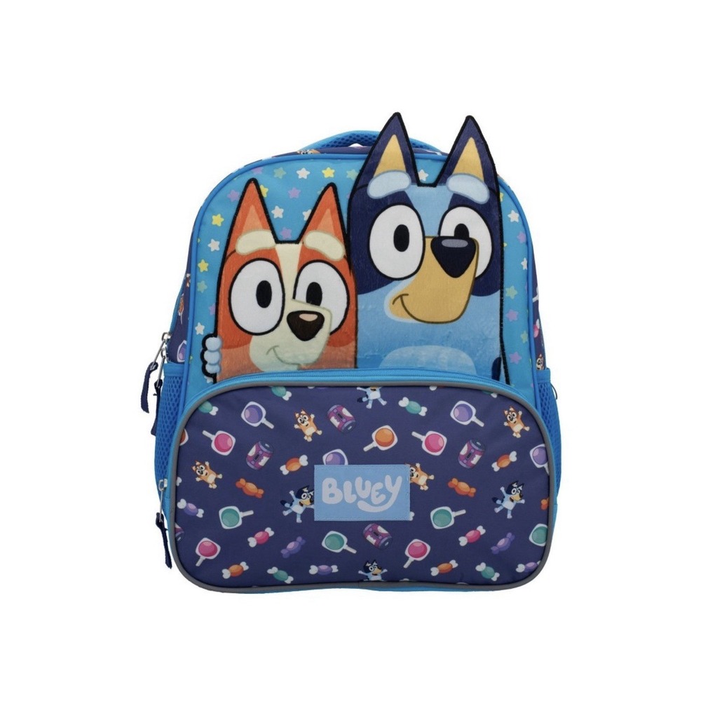 Brand New with Tags ~ 14" Candy Jam Bluey and Bingo Plush Applique Backpack